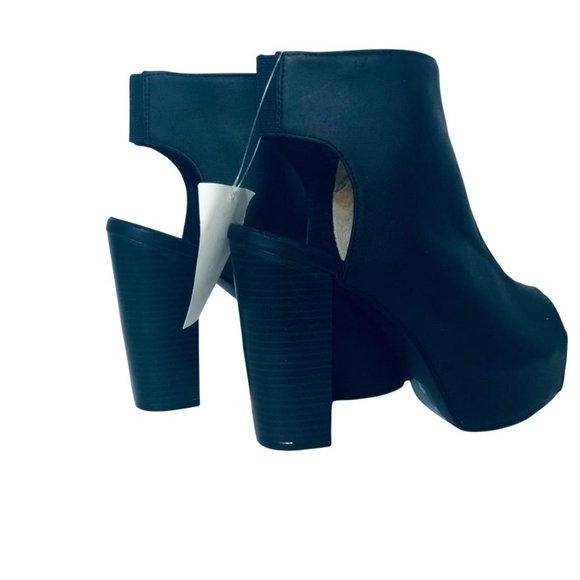 H&M Divided Women's Peep Toe Front Zipper Sandal Booties - Size 7 - Picture 6 of 7